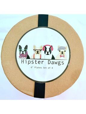 Hipster Dawgs 6" Ceramic Plates Set By Magenta